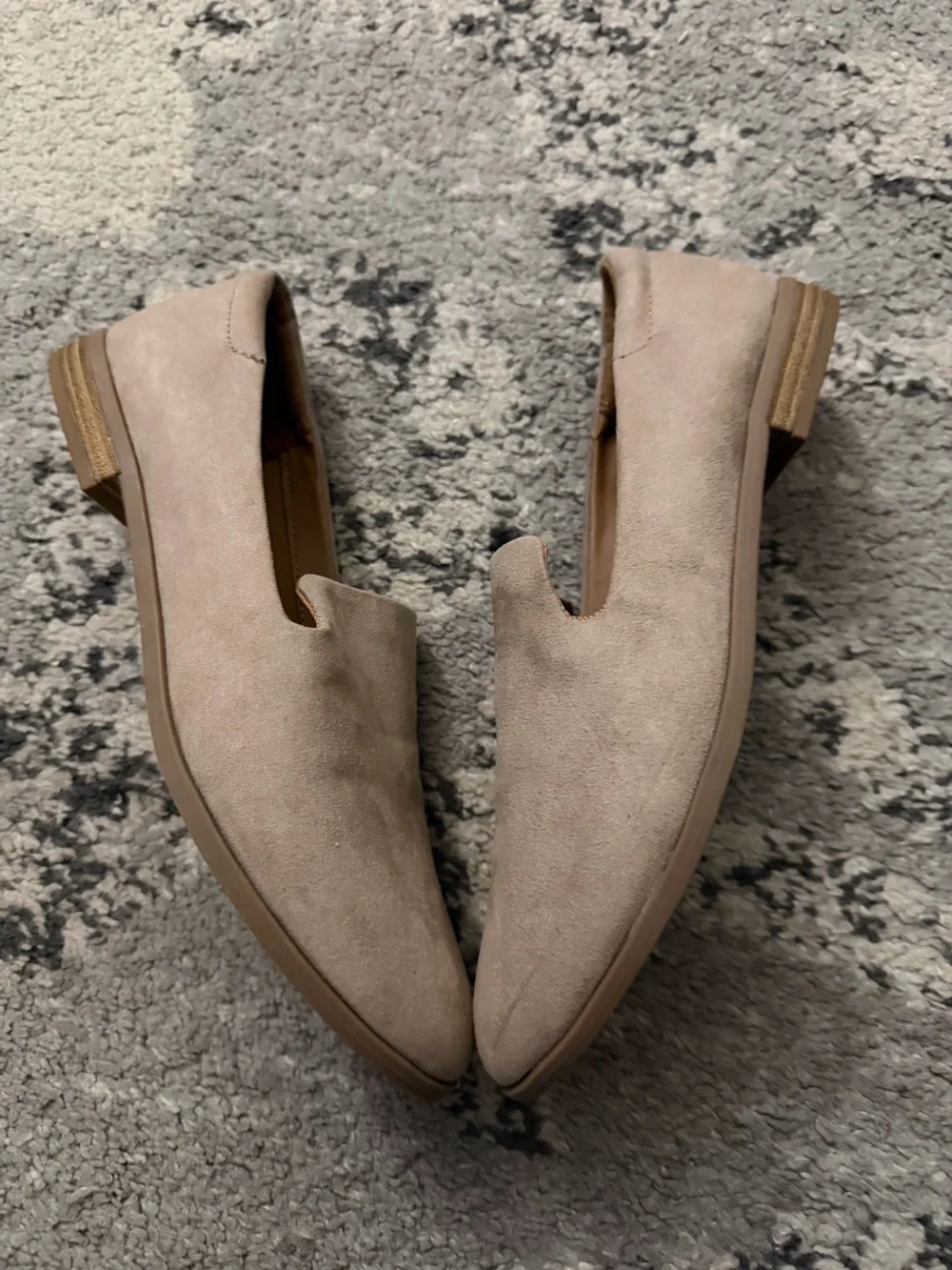Faux Suede Slip-On Loafer in Tan/Beige